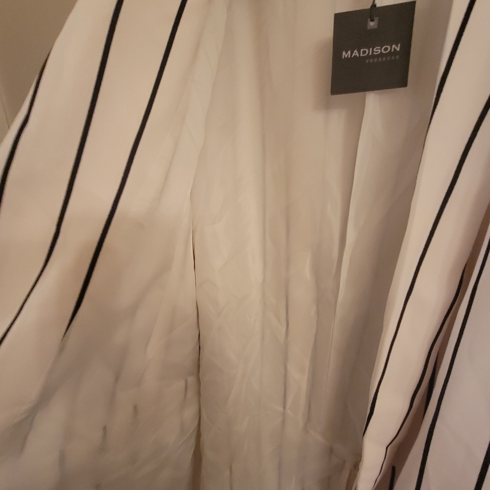 💕✨HOST PICK!!✨💕Striped White and Black Blazer Size 2X - Picture 10 of 11